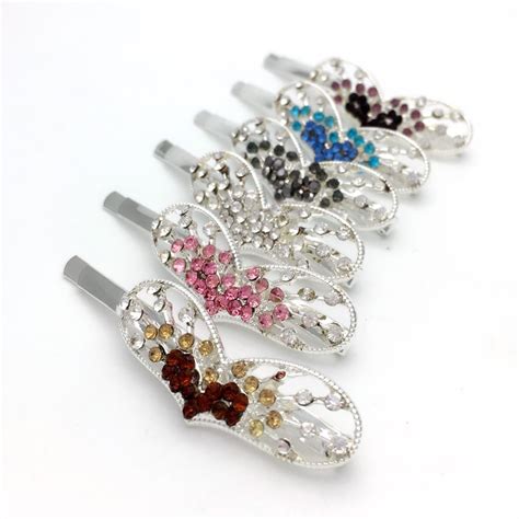 Beautiful Heart Crystal Hair Clip Barrettes Love Rhinestone Hairpins