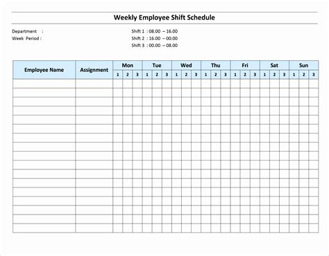 10 Excel Monthly Work Schedule Template Excel Templates