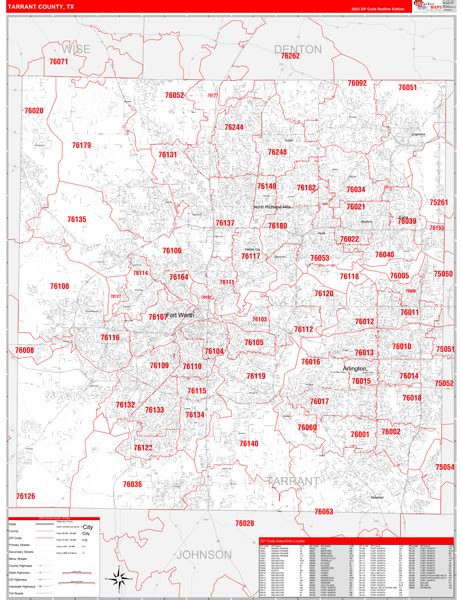 Tarrant County Tx Zip Code Maps Red Line
