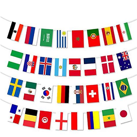 100 Countries Bar International Flag Banner Party Bunting String 25m