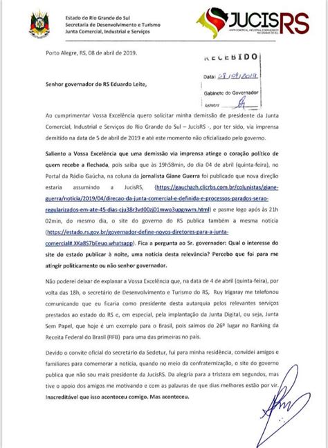 Documentos Blog Do Polibio Braga Carta De Demissão
