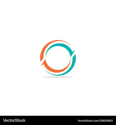 Round Curve Circle Colored Logo Royalty Free Vector Image