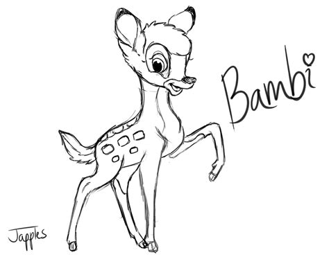 Bambi Drawing Sketch Coloring Page Disney Drawings Disney Drawings