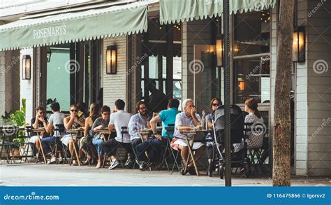 People Sit Outside Near Cafe Editorial Photo Image Of Fashion Eating