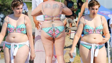 Body Proud Lena Dunham Rocks Bikini For Charity Race 9 Sporty Photos