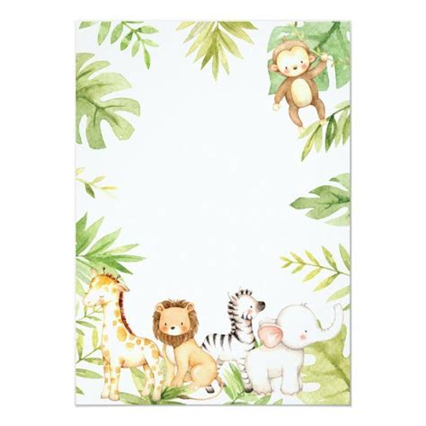 Safari Invitations Printable Baby Shower Invitations Jungle Theme
