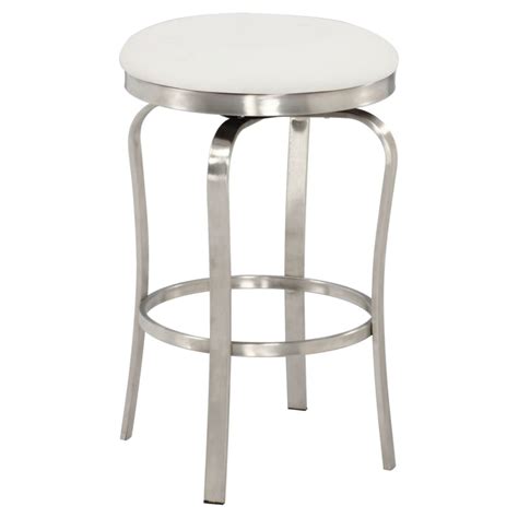 Modern Backless Counter Stool In White By Chintaly Imports