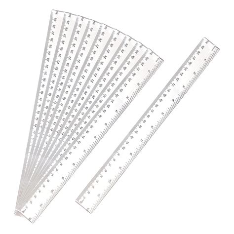 Haobase 10 Pack Clear Plastic Ruler 12 Inch Straight Ruler With Inches