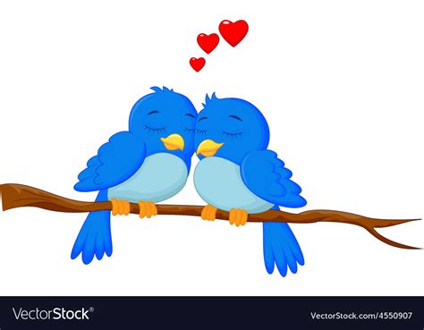 Cartoon Blue Bird In Love Royalty Free Vector Image