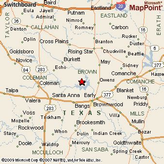 Lake Brownwood Texas Area Map More