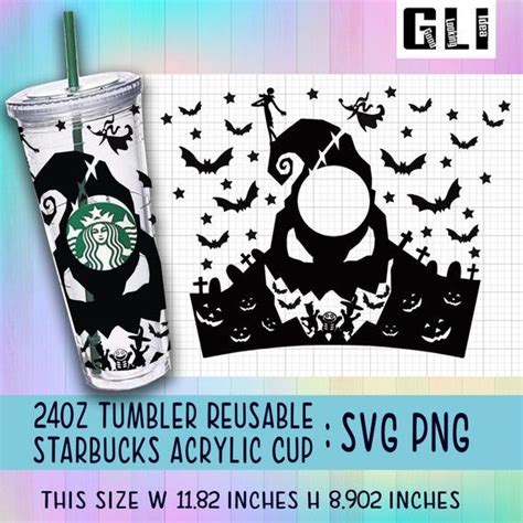 Jack skellington Halloween Full wrap SVG for Starbucks Tumbler | Etsy