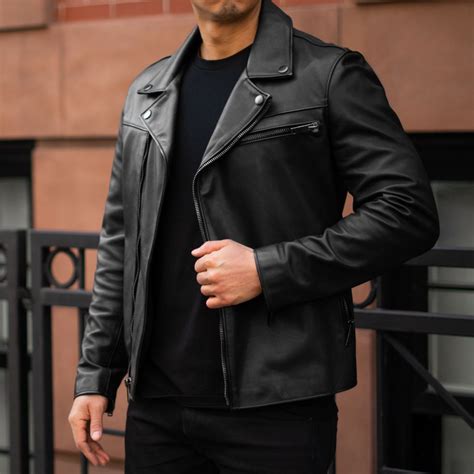 men s motorcycle jacket in black leather thursday boot company