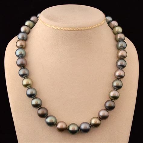 Tahitian Pearl Necklace Necklace Of Mm Tahitian Pearls Made Rocks And Clocks