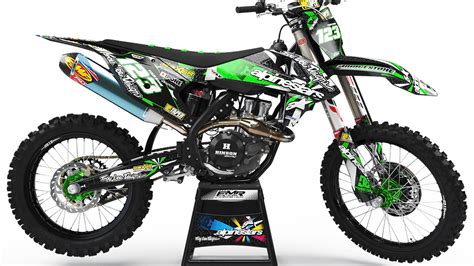 Custom Dirt Bike Graphics Kit Alpinestars Ca4b Green Custom Graphics Mx