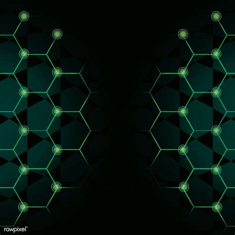 Green Hexagon Network Technology Background Vector Free Image By