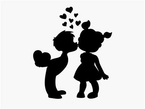 Silhouette Love Child Vector Graphics Kiss Boy Kissing Girl Clip Art