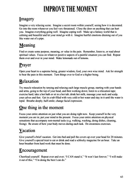 Improve The Moment Dbt Worksheets
