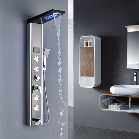 Buy Rozin Shower Tower Panel Stainless Steel 5 Functions Rainfall