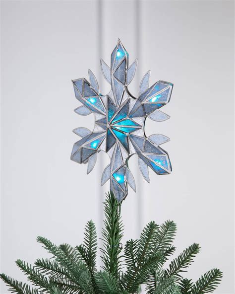 Capiz Snowflake Lighted Christmas Tree Topper Balsam Hill Lighted