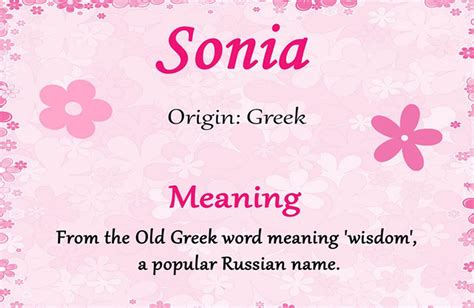 Sonia Name Meaning in 2021 | Meaning of your name, Names with meaning, Names