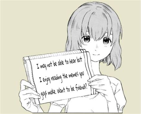 Anime Girl Holding Sign