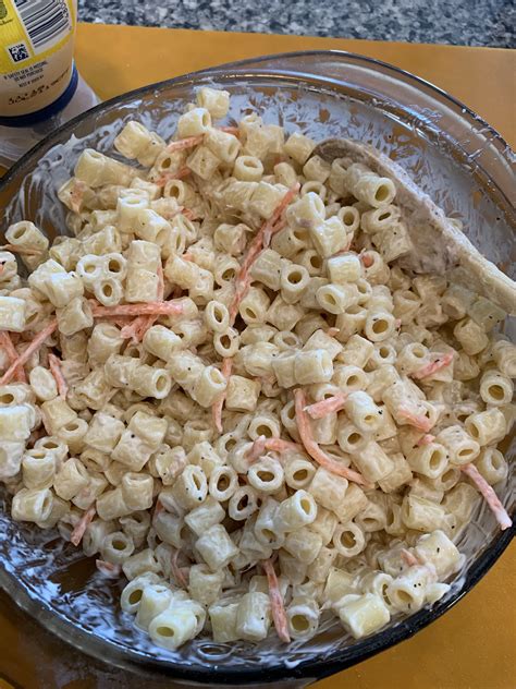 This classic macaroni salad recipe is the perfect cookout side dish. Ono Hawaiian BBQ copycat macaroni salad. 1/2 lb. small salad macaroni 1 cup Best Foods Mayo 1/4 ...