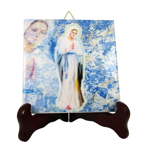Buy Our Lady Of Banneux Catholic Icon On Ceramic Tile Religious Art