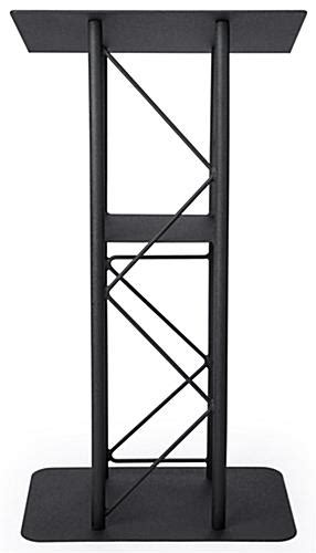 Curved Truss Lectern Black Steel And Aluminum Design