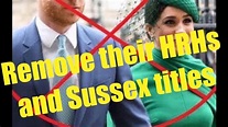 Petition · Remove HRH & Duke & Duchess of Sussex Titles · Change.org