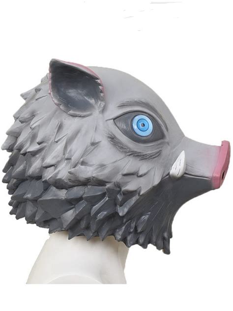 Halloween Inosuke Mask Demon Slayer Pig Face Latex Mask For Sale