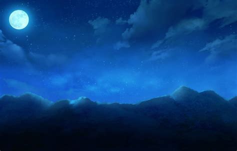 Wallpaper The Sky Clouds Mountains Night Nature The