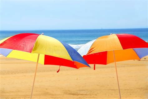 Beach Umbrellas Stock Image Image Of Yellow Holiday 1642985