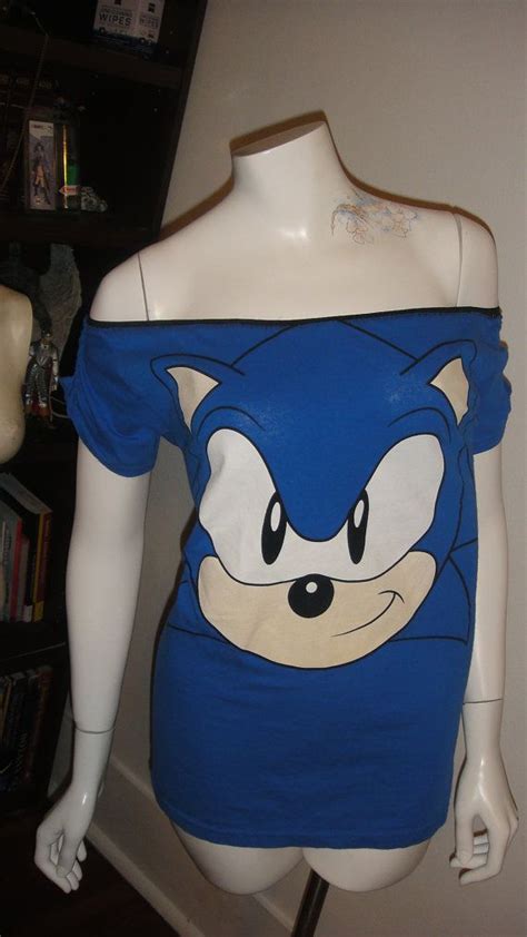 Sonic The Hedgehog Sega Gamer Diy Off Shoulder Top Shirt Dress Etsy