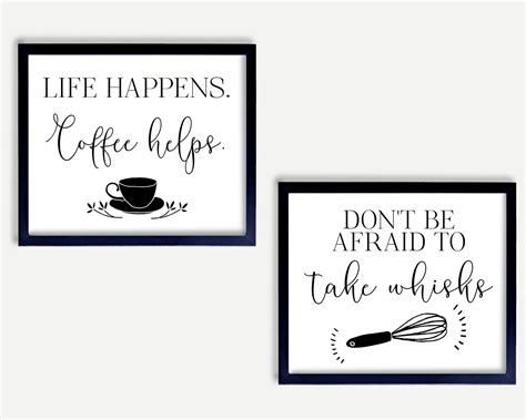 Funny Kitchen Wall Art Printable Life Happens Coffee Helps Etsy