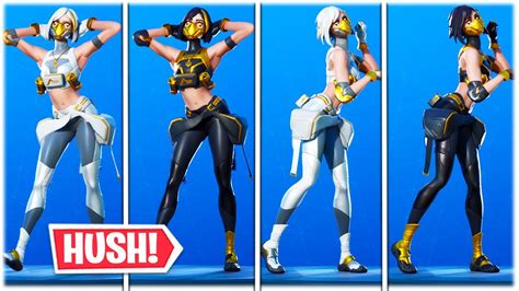 Fortnite New Black And White Double Agent Hush Skin Showcased With Thicc Dance Emotes 😍 ️
