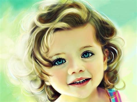 Mała Dziewczynka Zielone Oczy Kręcone Włoski