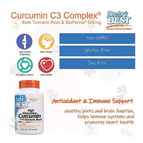 Doctors Best High Absorption Curcumin 500mg 120 Capsules Carlo Pacific