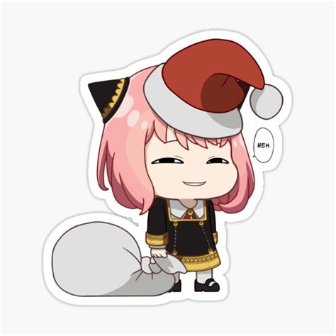 Anya Smug Face Heh Christmas Meme Sticker For Sale By Mangamolly