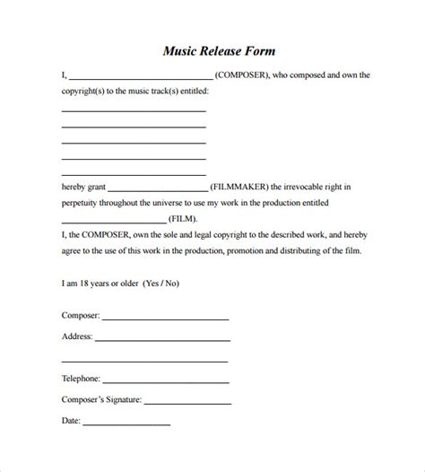 sample  release forms