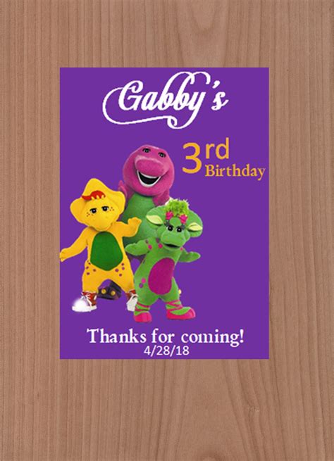 Personalized Barney And Friends Birthday Favor Bags With Tags Etsy