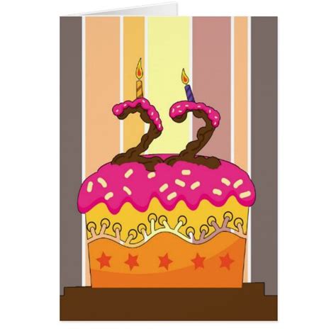 Get special wishes on your twenty second birthday celebration from your dearones and near ones through specialized birthday wishes written 22nd birthday cards giving special importance to the. birthday - cake with candles 22 - 22nd birthday gr card | Zazzle