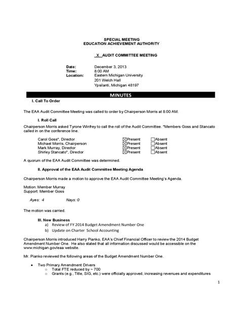 Committee Meeting Minutes Template