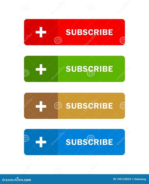 Colorful Subscribe Buttons For Website And Mobile App Interface Design
