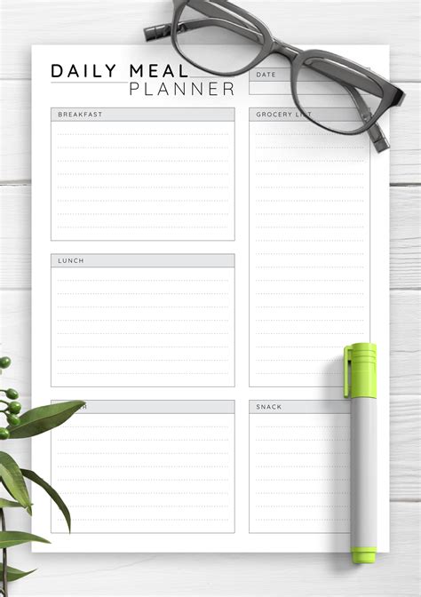 Free Printable Meal Planner Template In 2020 Meal Pla