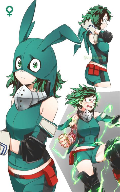 Deku Genderbend By Drawrepulser On Deviantart My Hero Academia Manga