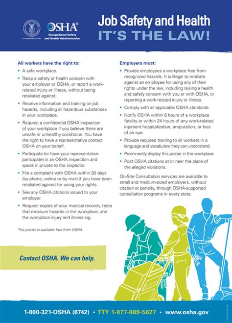 Oshas Free Workplace Poster Occupational Safety And Health