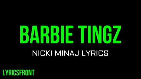 Barbie Tingz Lyrics Nicki Minaj Full Lyrics Video HD YouTube