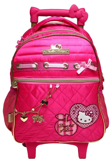 Mochila De Rodinhas Pcf Hello Kitty Precious Rosa Compre Agora