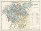 Old and antique prints and maps: German Empire, 1860, Germany, antique maps
