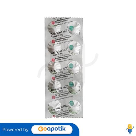 Cetirizine Hcl Pim 10 Mg Tablet Kegunaan Efek Samping Dosis Dan